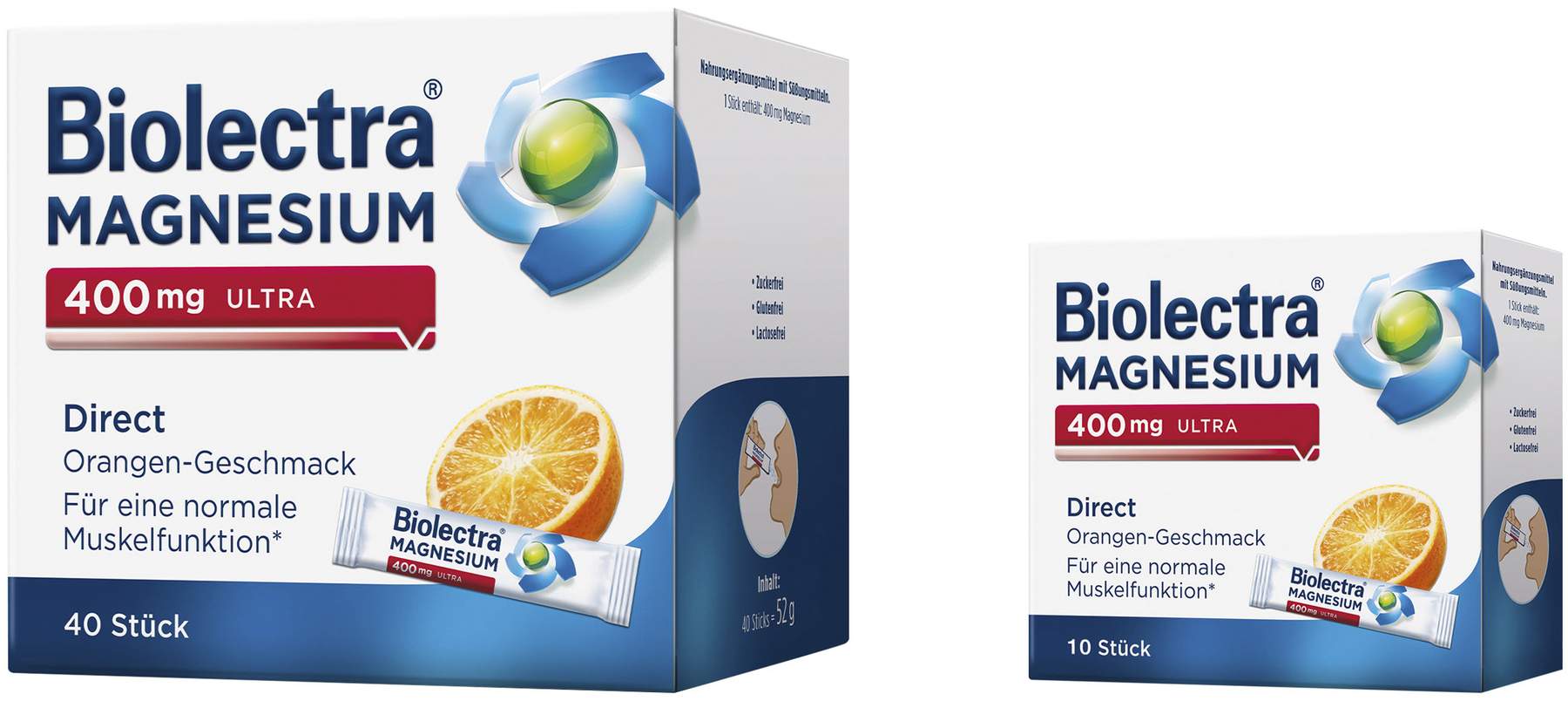 Biolectra Magnesium 400 mg ultra Direct Orangengeschmack 40 Pellets + gratis 10 Stück