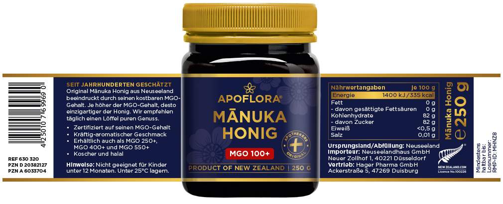 Manuka Apoflora Honig MGO 100+ 250g