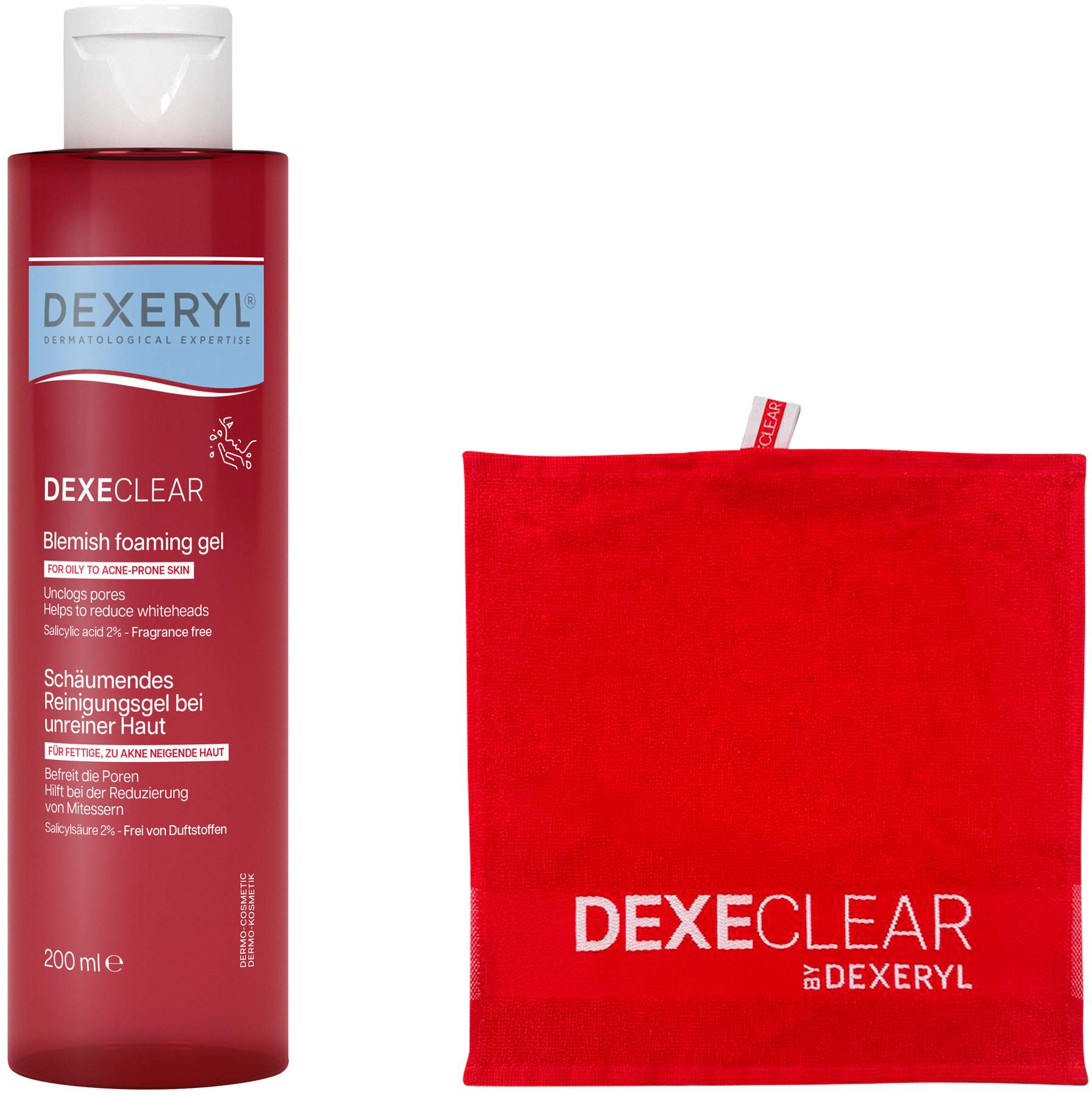 Dexeryl Dexeclear schäumendes Reinigungsgel 200 ml + gratis Handtuch 1 Stück