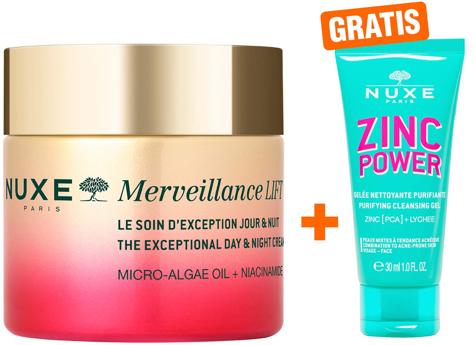 Nuxe Merveillance Lift Exceptional 75 ml + gratis Nuxe Zinc Power Reinigungsgel 30 ml