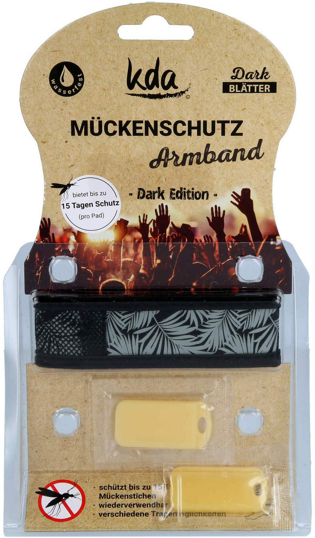 Mückenschutz Armband Blätter Grau 1  Stück