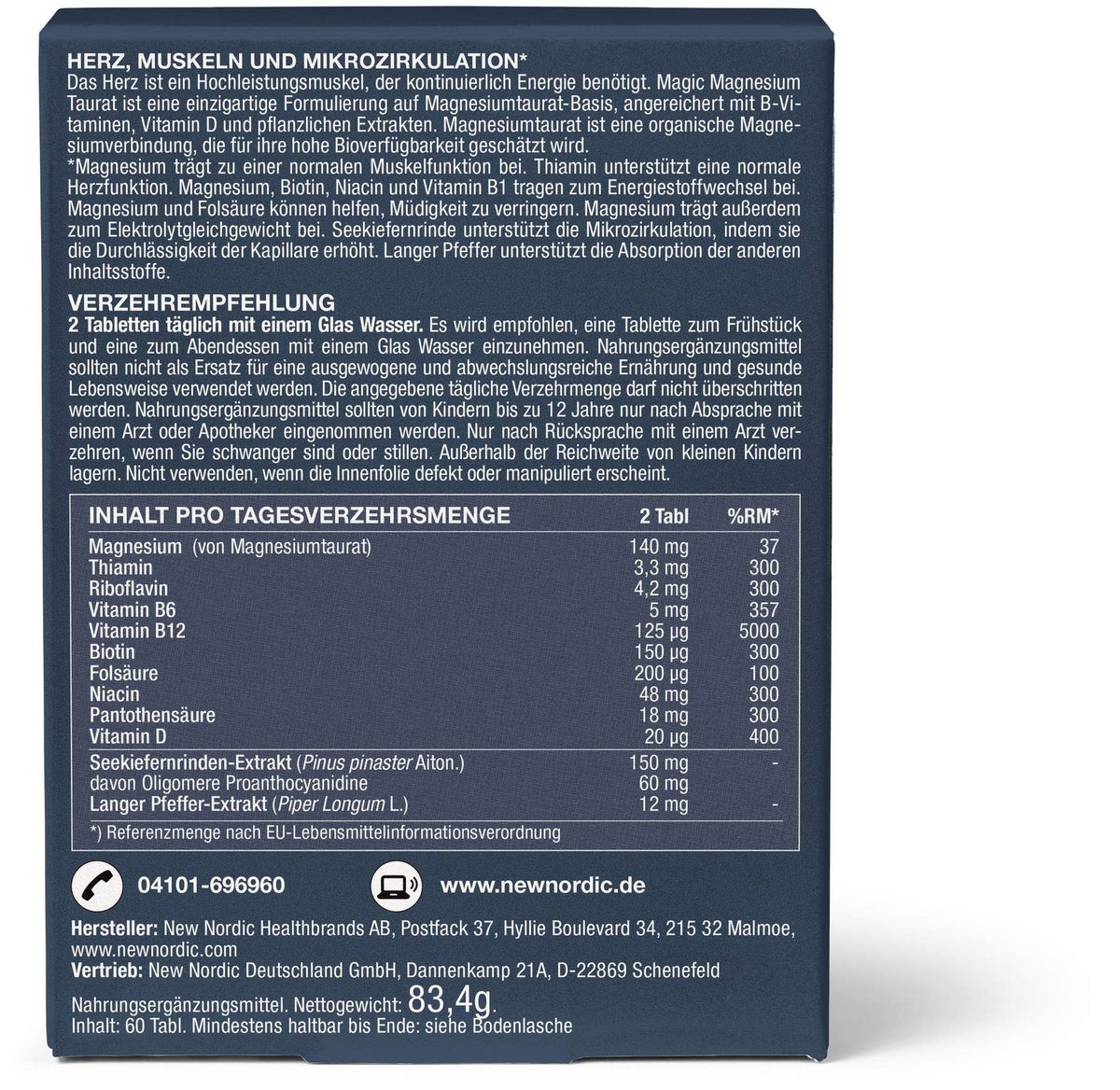 Magic Magnesium Taurat 60 Tabletten