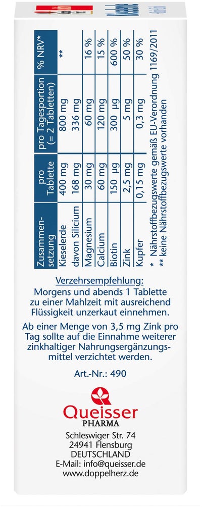 Doppelherz Aktiv Kieselerde + Biotin + Zink 40 Tabletten