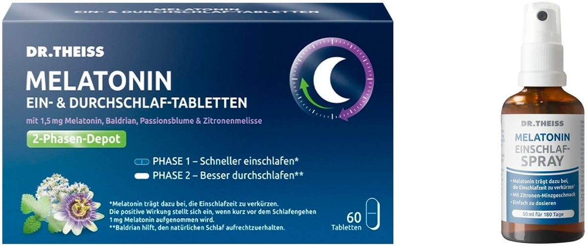 Dr.Theiss Melatonin Ein- & Durchschlaf Tabletten 60 Stück + Melatonin Einschlafspray 50 ml