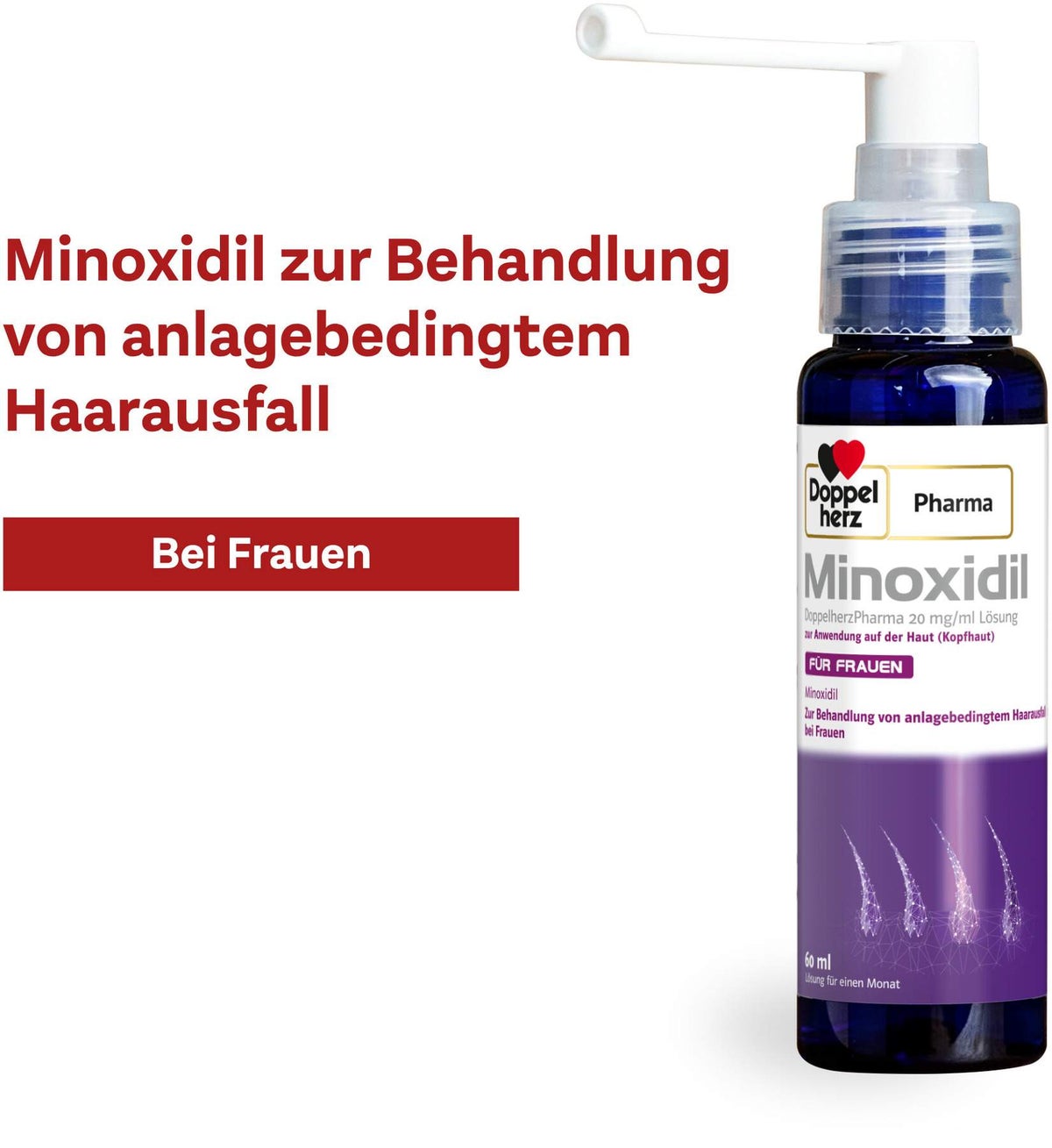 Minoxidil Doppelherz Pharma 20 mg je ml 3 x 60 ml Lösung für Frauen