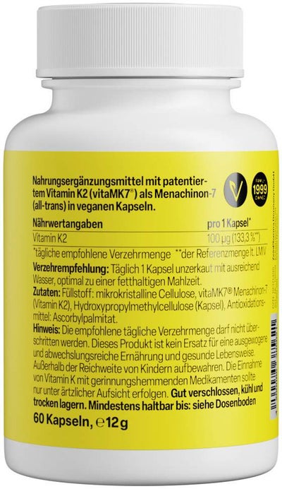 Zeinpharma Vitamin K2 100 µg 60 Kapseln
