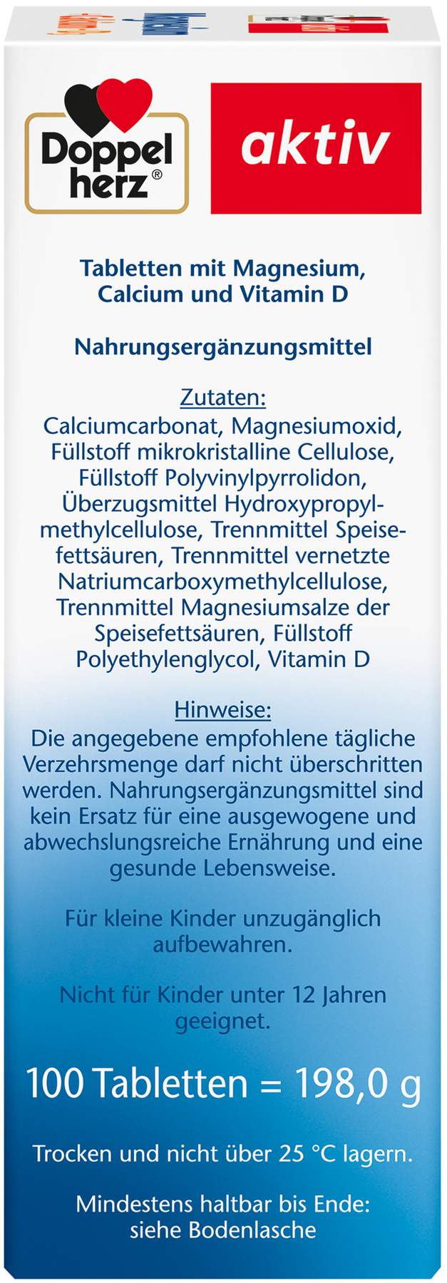 Doppelherz aktiv Magnesium + Calcium + D3 100 Tabletten