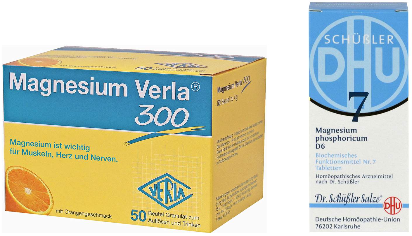 Magnesium Verla 300 uno 50 Beutel + Biochemie DHU Nr.7 Magnesium phosphoricum D6 200 Tabletten