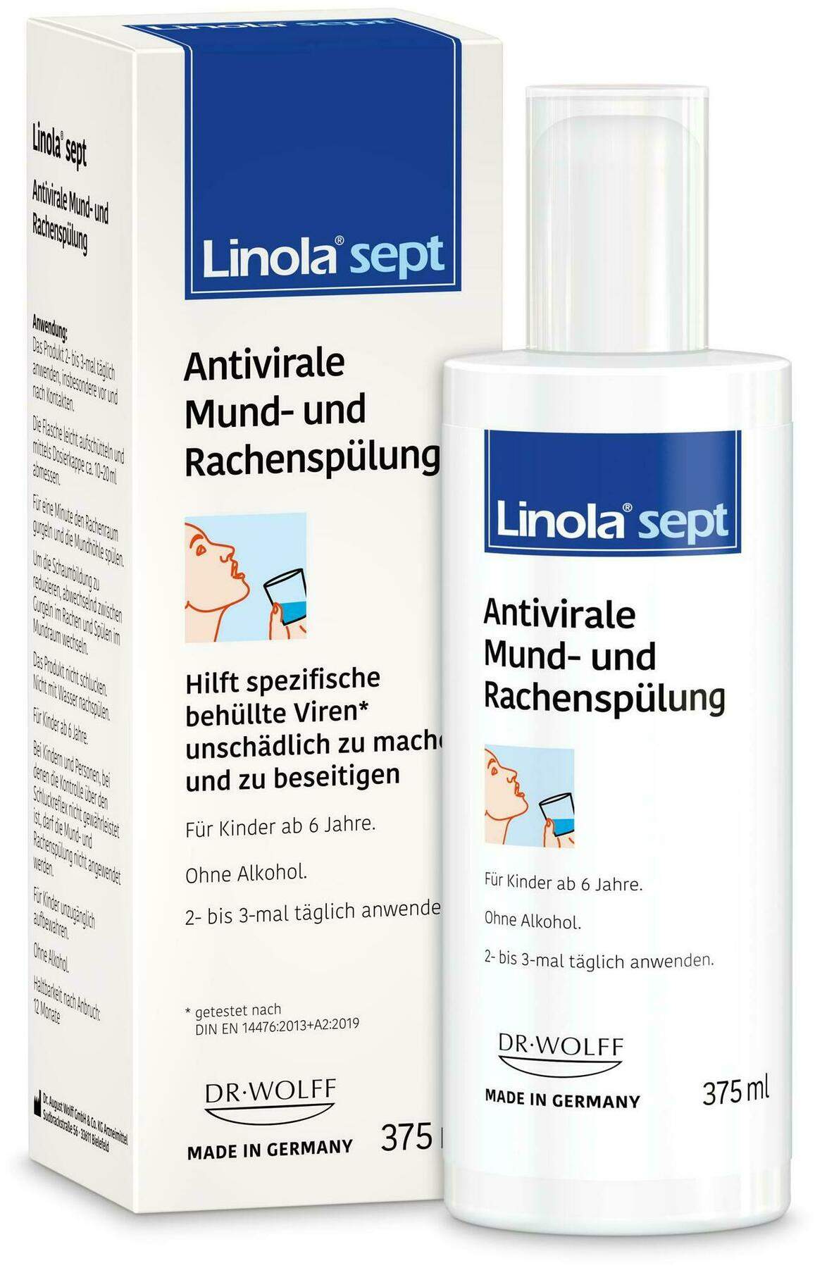 Linola sept Antivirale Mund- und Rachenspülung 375 ml