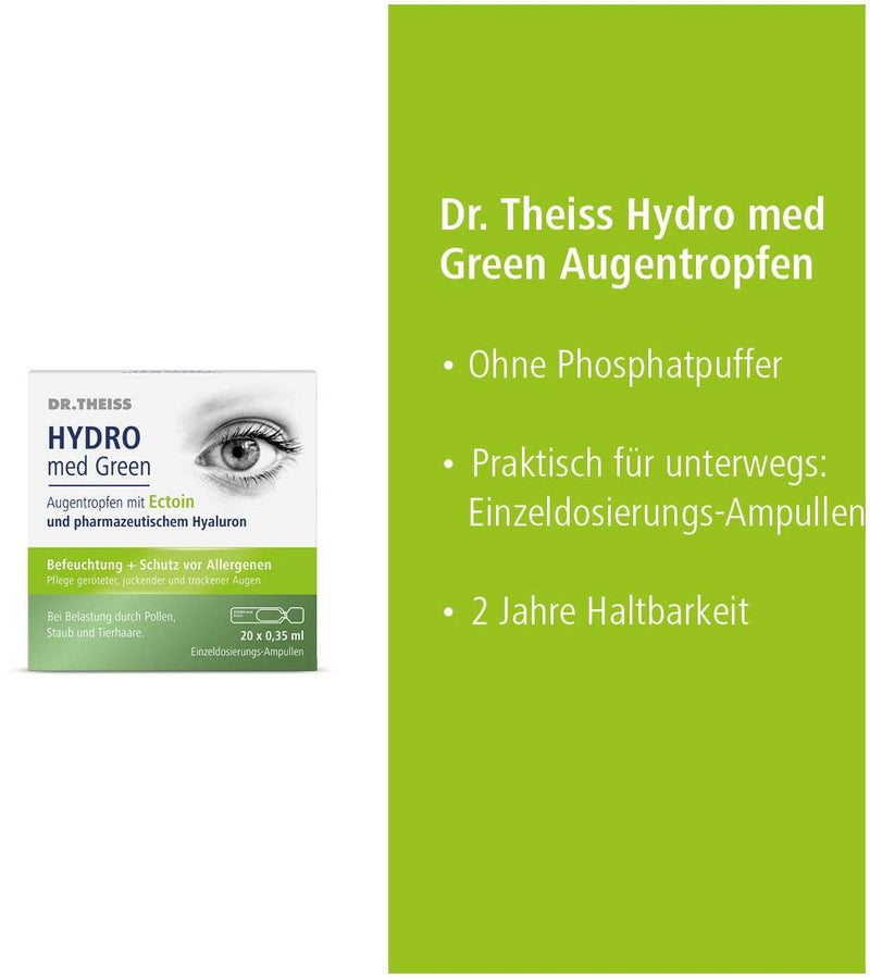 Dr.Theiss Hydro med Green Augentropfen 20 x 0,35 ml Einzeldosispipetten