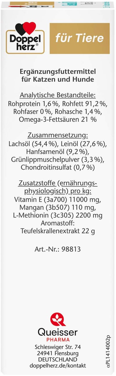 Doppelherz Gelenk Öl Für Katzen und Hunde 250 ml