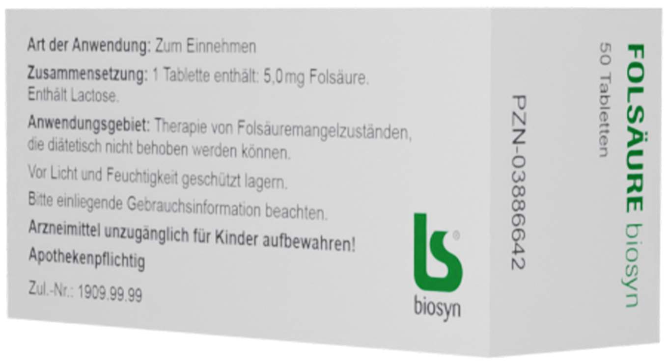 Folsäure Biosyn Tabletten 50 Stück