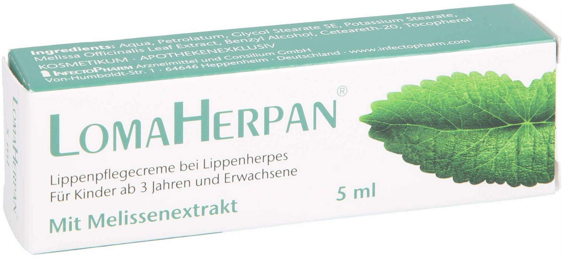 LomaHerpan Lippenpflegecreme mit Melissenextrakt 5 ml