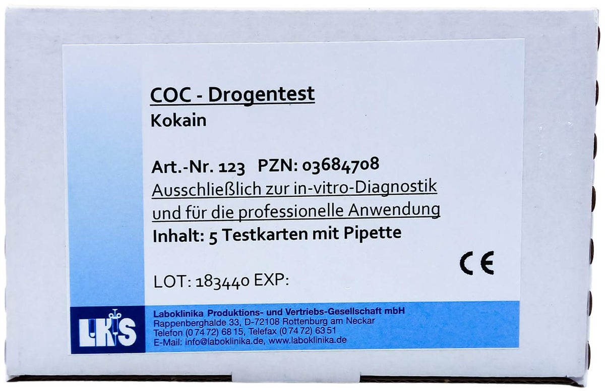 Drogentest Kokain Single Test Card Urin Lks