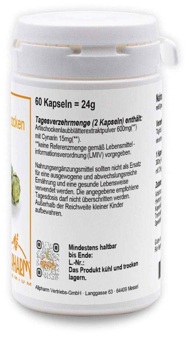 Artischocken Allpharm Premium Kapseln 60 Stück