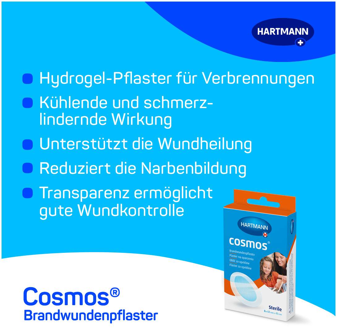 Cosmos 8 Brandwundenpflaster 43 mm X 68 mm