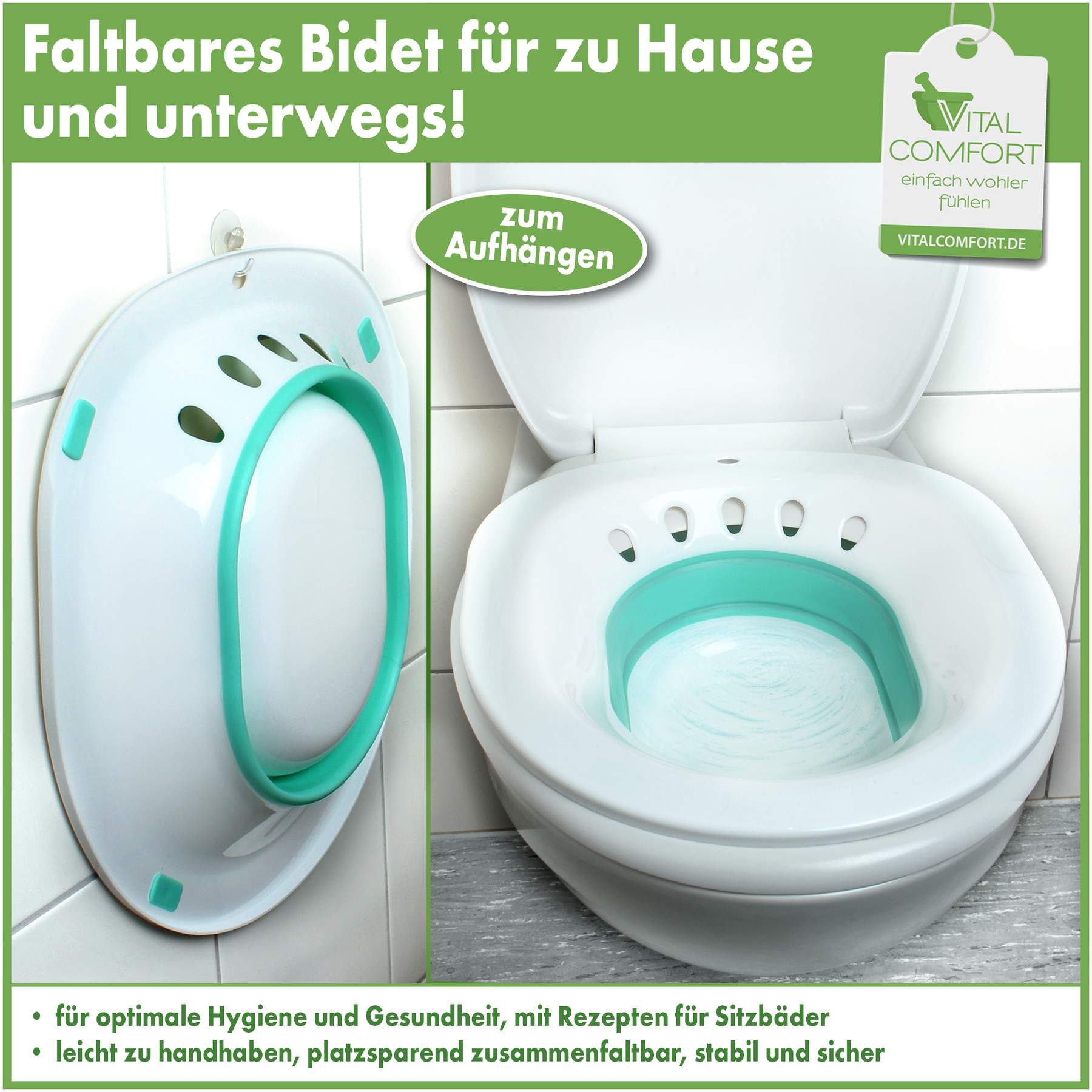 Einsatzbidet, faltbar