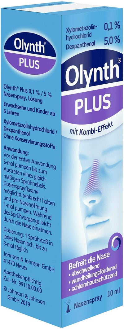 Olynth Plus 0,1 % und 5 % für Erwachsene Nasenspray o.K. 10 ml