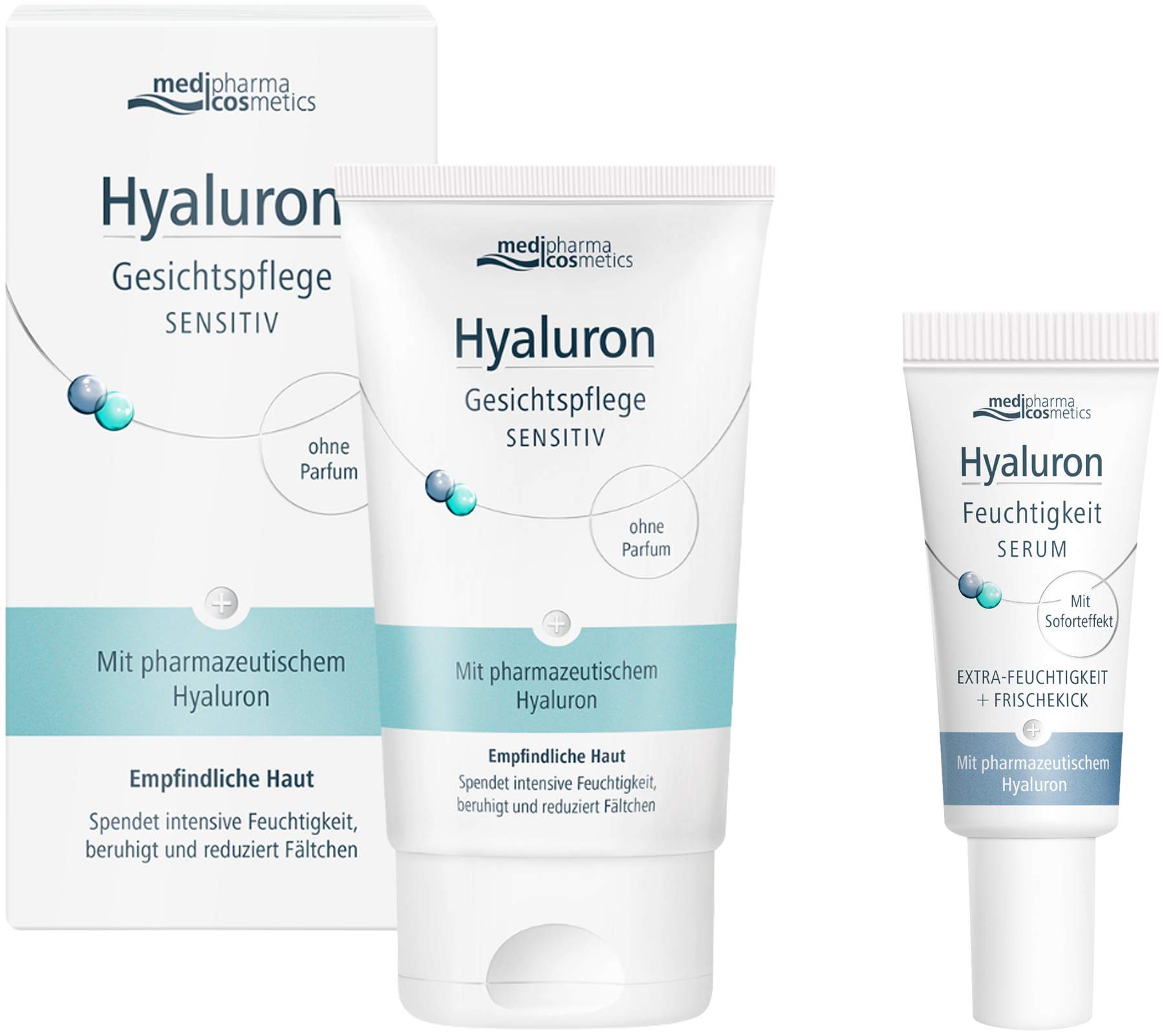 medipharma cosmetics Hyaluron Gesichtspflege sensitive 50 ml Creme + gratis Hyaluron Feuchtigkeit Serum 5 ml