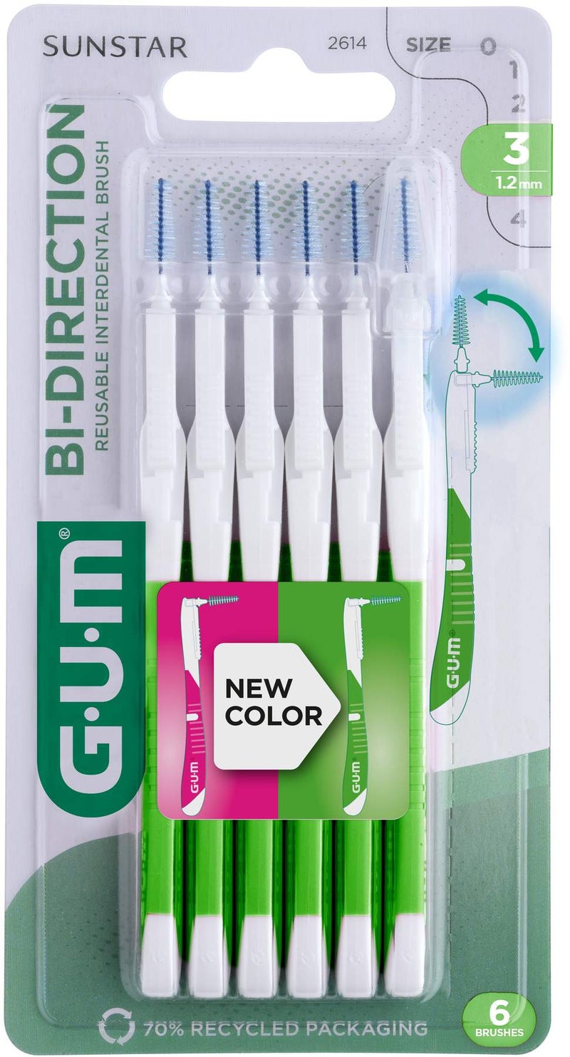 Gum Bi-Direction Interdentalb. 1,2 mm grün 6 Stück