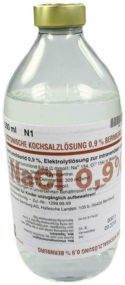 Isotonische Kochsalzlösung 0,9% Bernburg Glasflasche 500ml