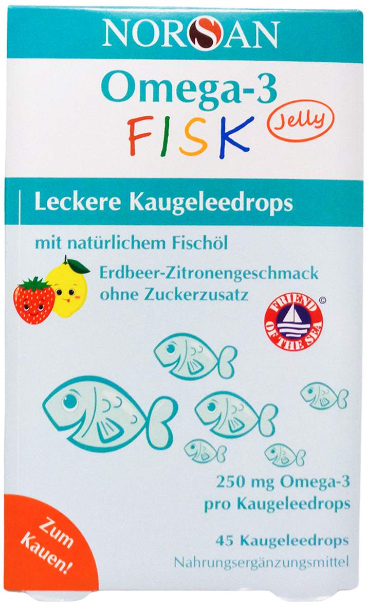 Norsan Omega-3 Fisk Jelly F.Kinder Dragees
