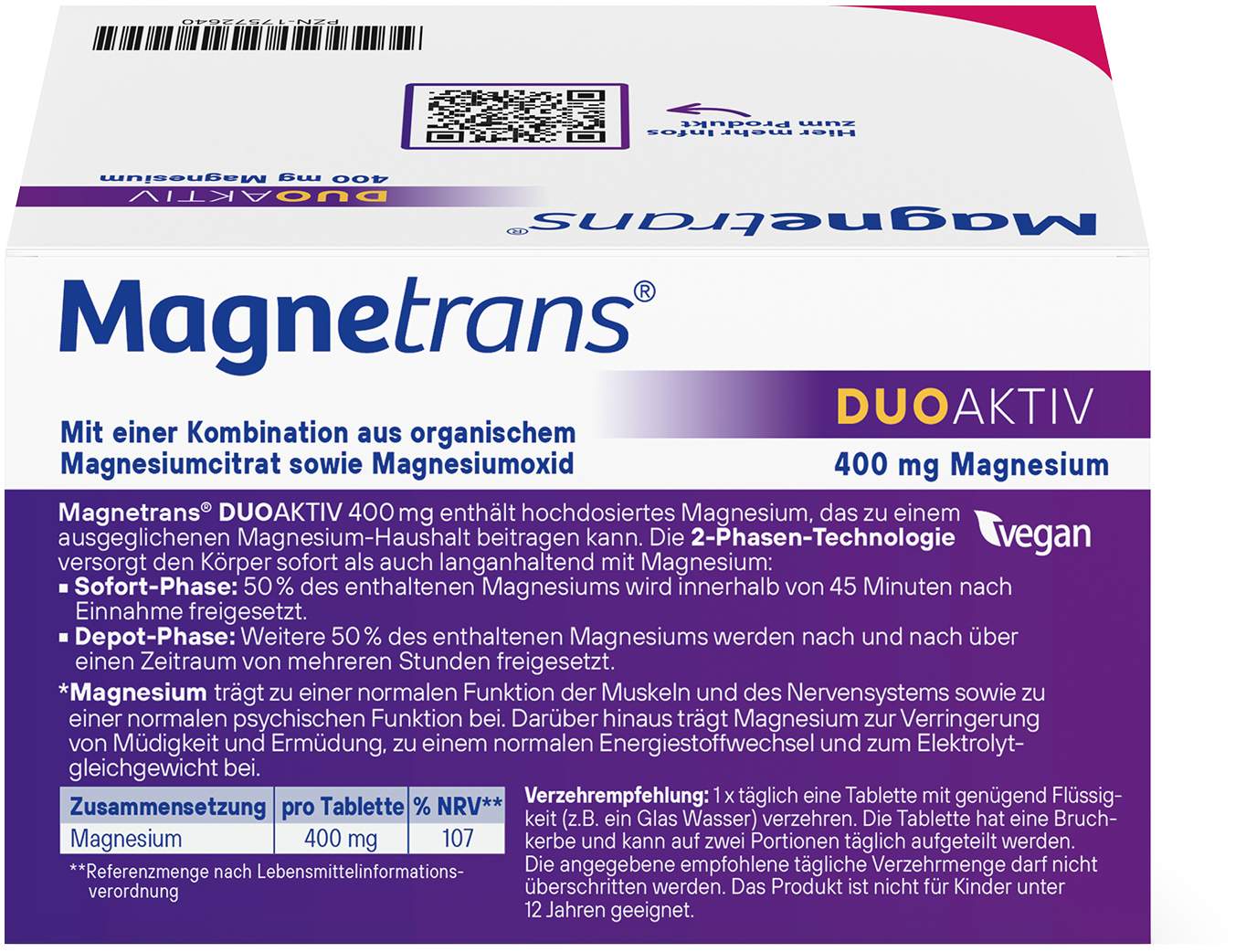 Magnetrans duo-aktiv 400 mg 100 Tabletten