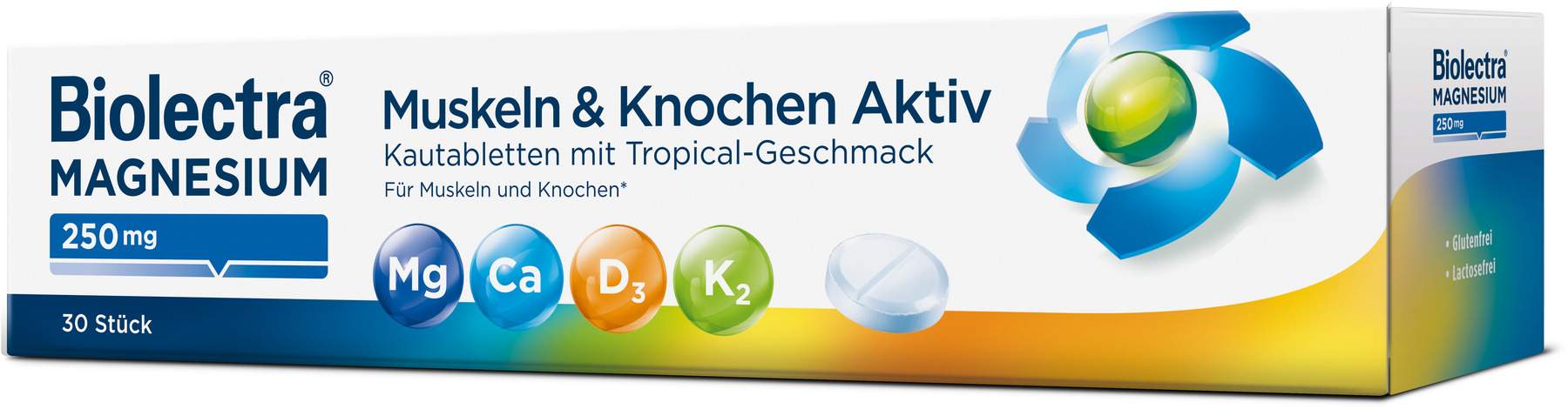 Biolectra Magnesium 250 mg Muskeln & Knochen Aktiv 30 Kautabletten