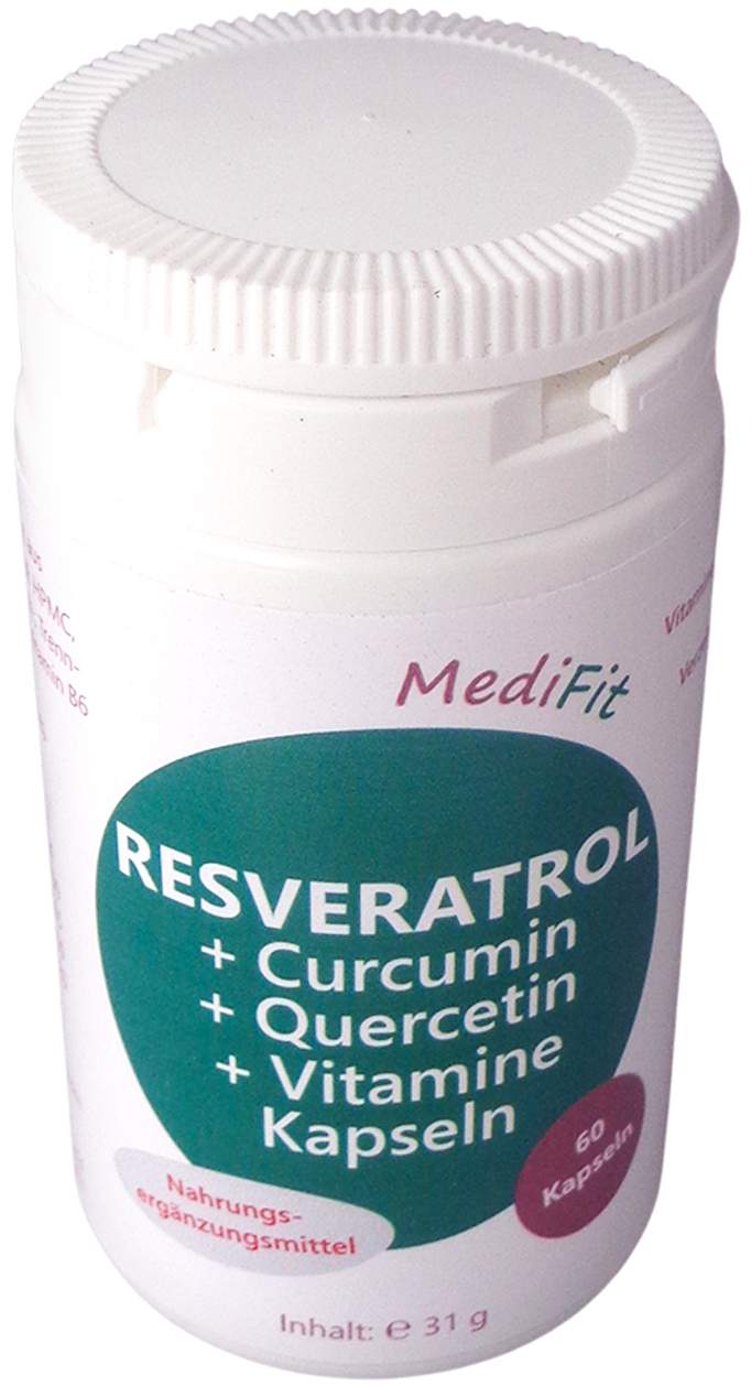 Resveratrol Curcumin Quercetin+vitamine Kapseln 60 Stück