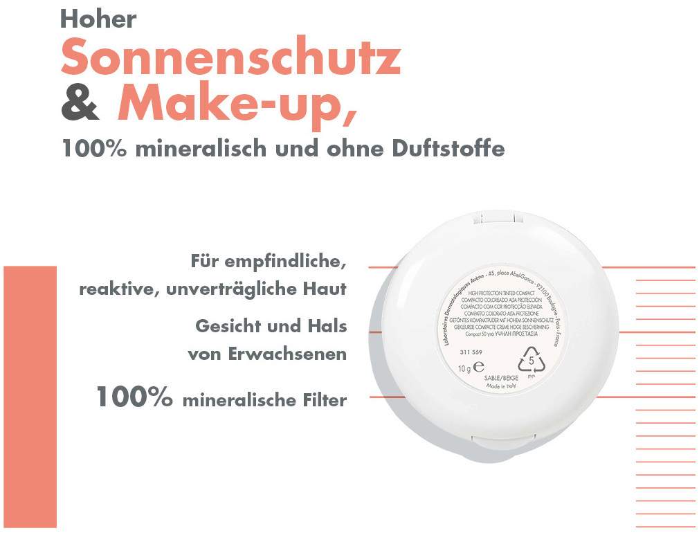 Avene Kompaktsonnencreme SPF 50 sand 10 g Creme