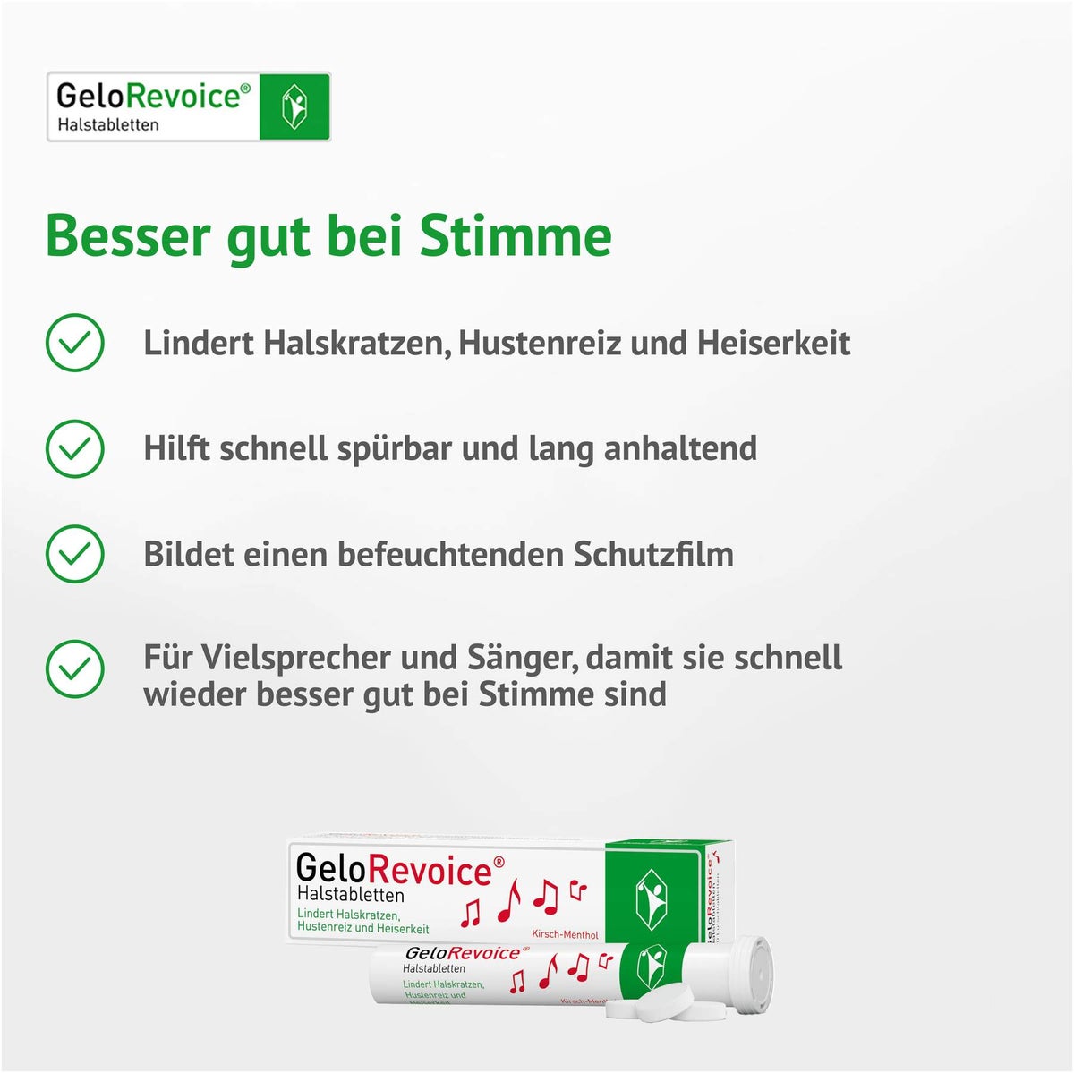GeloRevoice Halstabletten Kirsch Menthol 20 Lutschtabletten