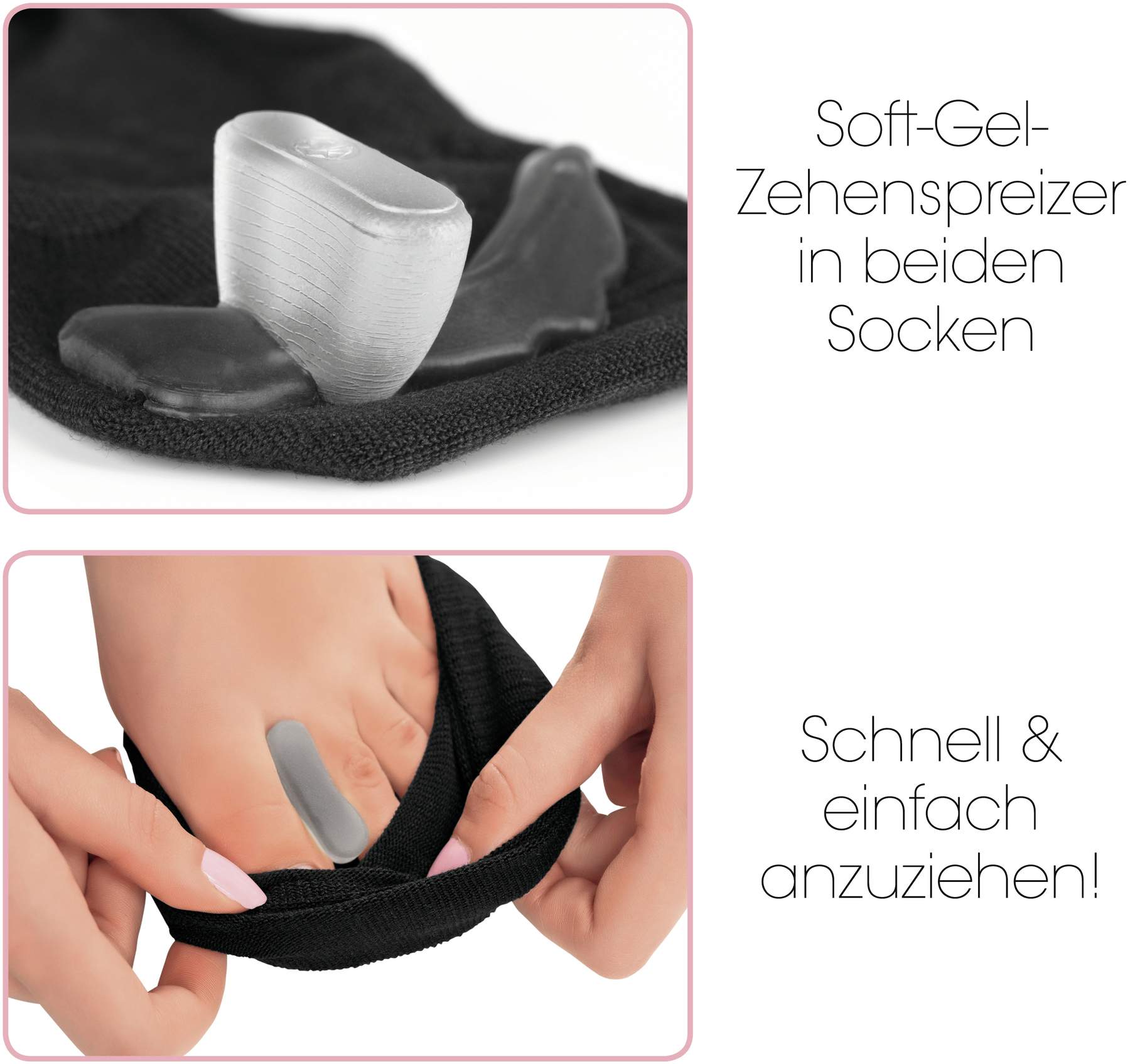 GoBunion Socken mit Zehenspreizer 35-38 schwarz