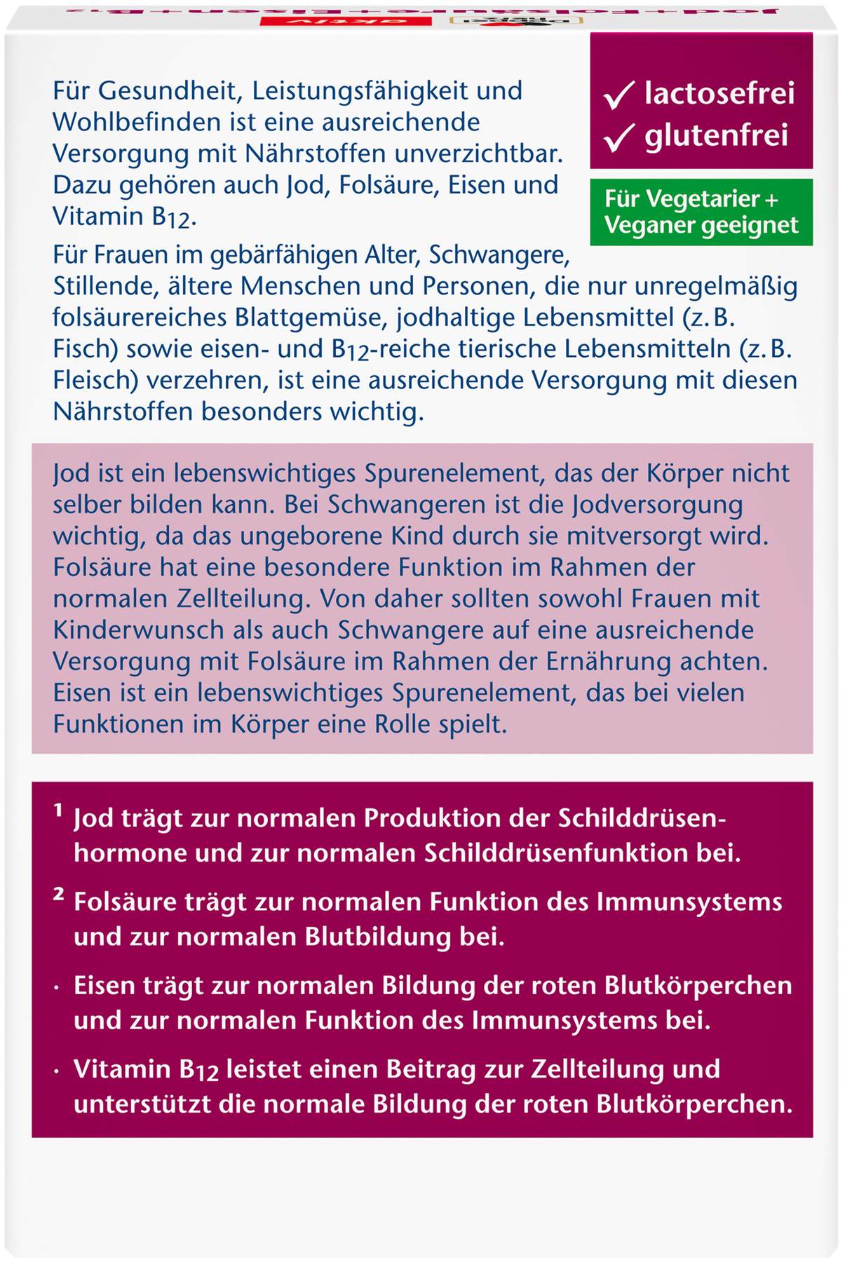 Doppelherz Aktiv Jod + Folsäure + Eisen + B12 45 Mini-Tabletten