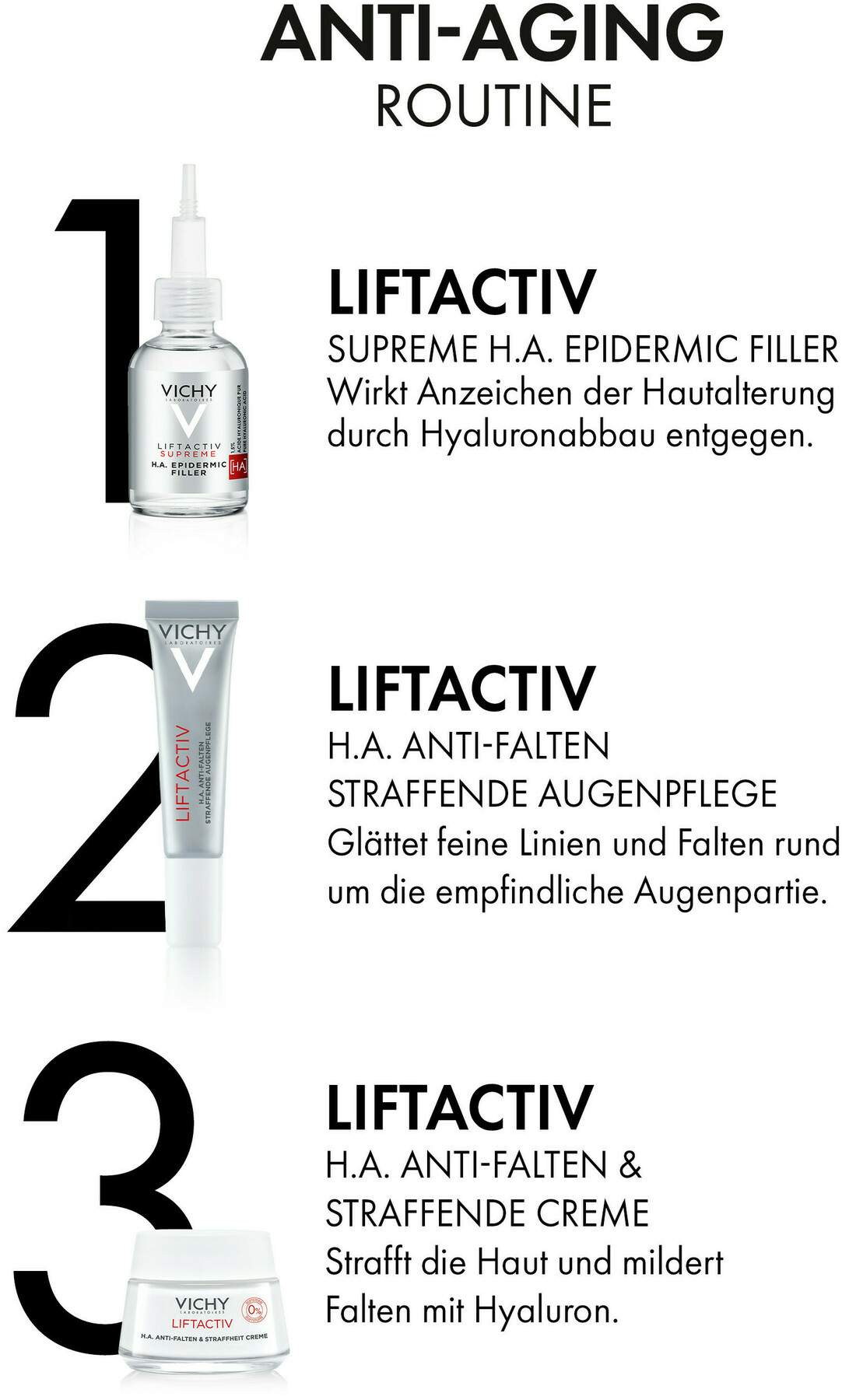 Vichy Liftactiv H.A. Antifalten Augenpflege 15 ml Creme