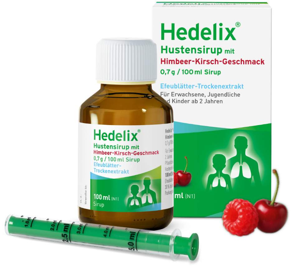 Hedelix Hustensirup mit Himbeer-Kirsch-Geschmack 100 ml