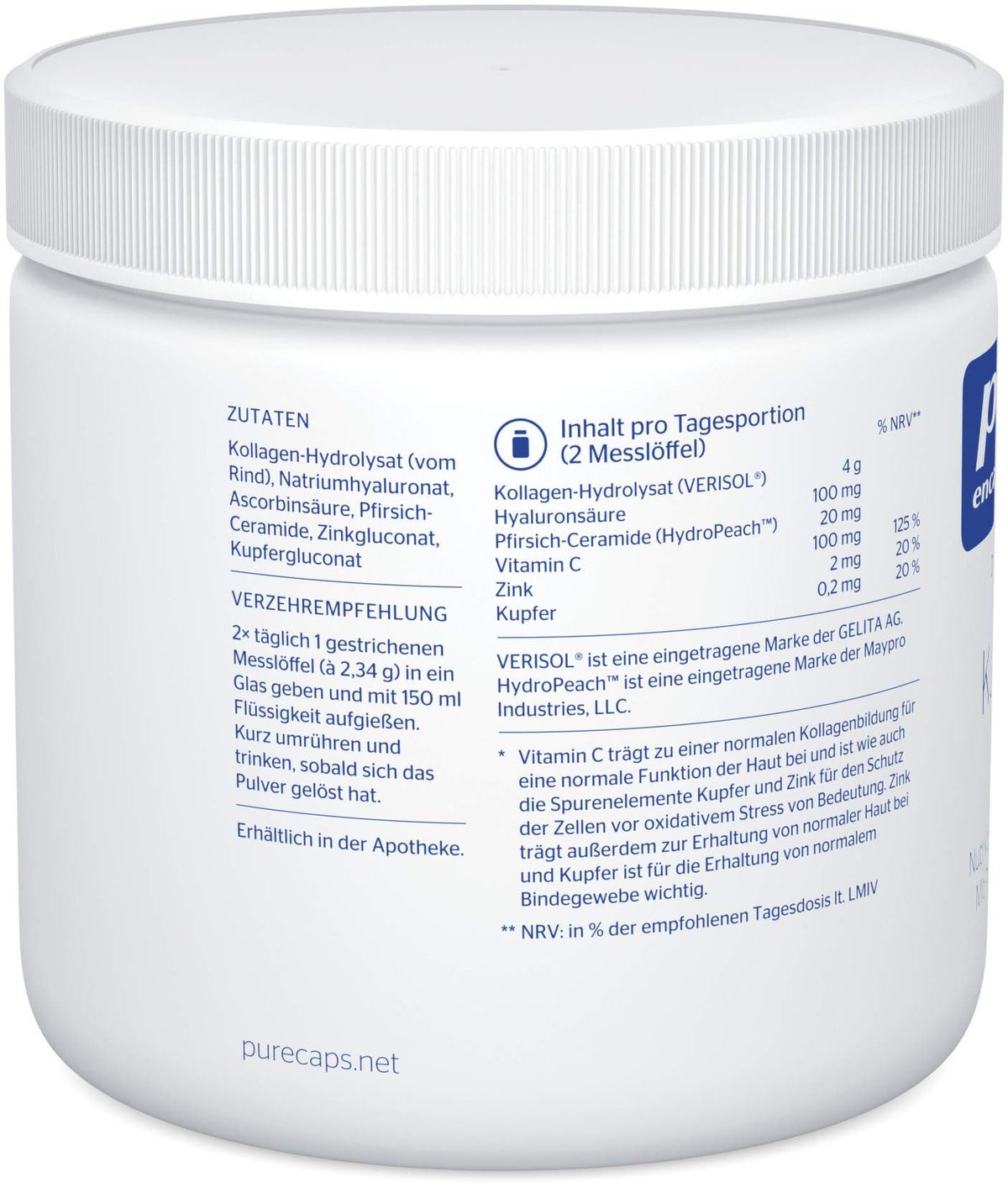 Pure Encapsulations Kollagen Plus Pulver 140g