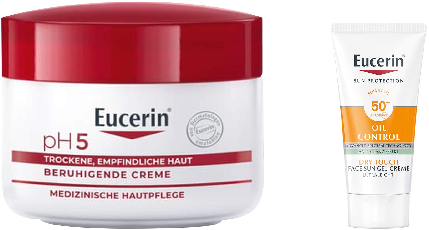 Eucerin pH5 Creme 75 ml empfindliche Haut + gratis Eucerin Sun Gelcreme Oil Control 20 ml