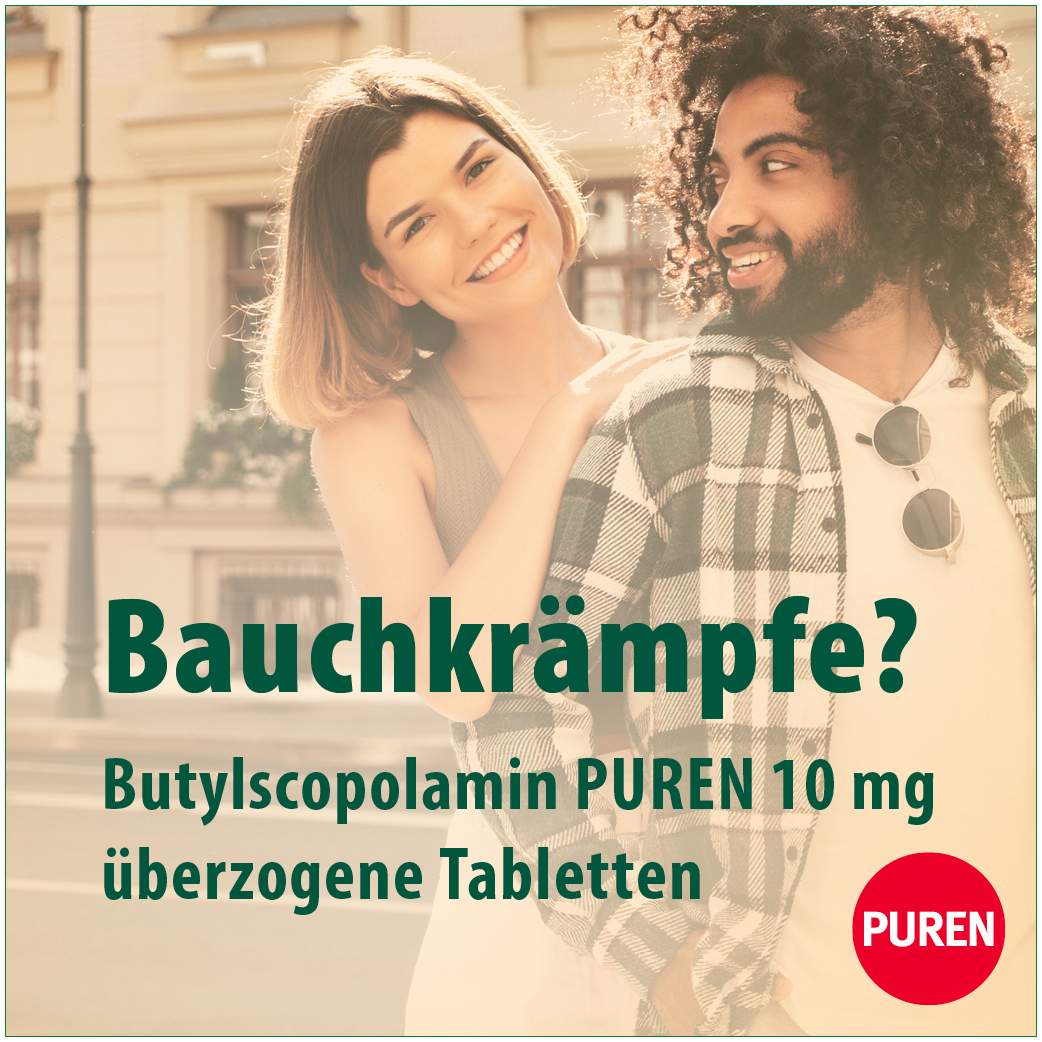 Butylscopolamin Puren 10 mg Überzogene Tabletten 20 Stück