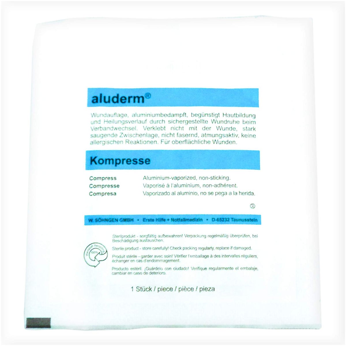 Aluderm Kompressen 7,5 X 7,5 cm 1 Kompresse