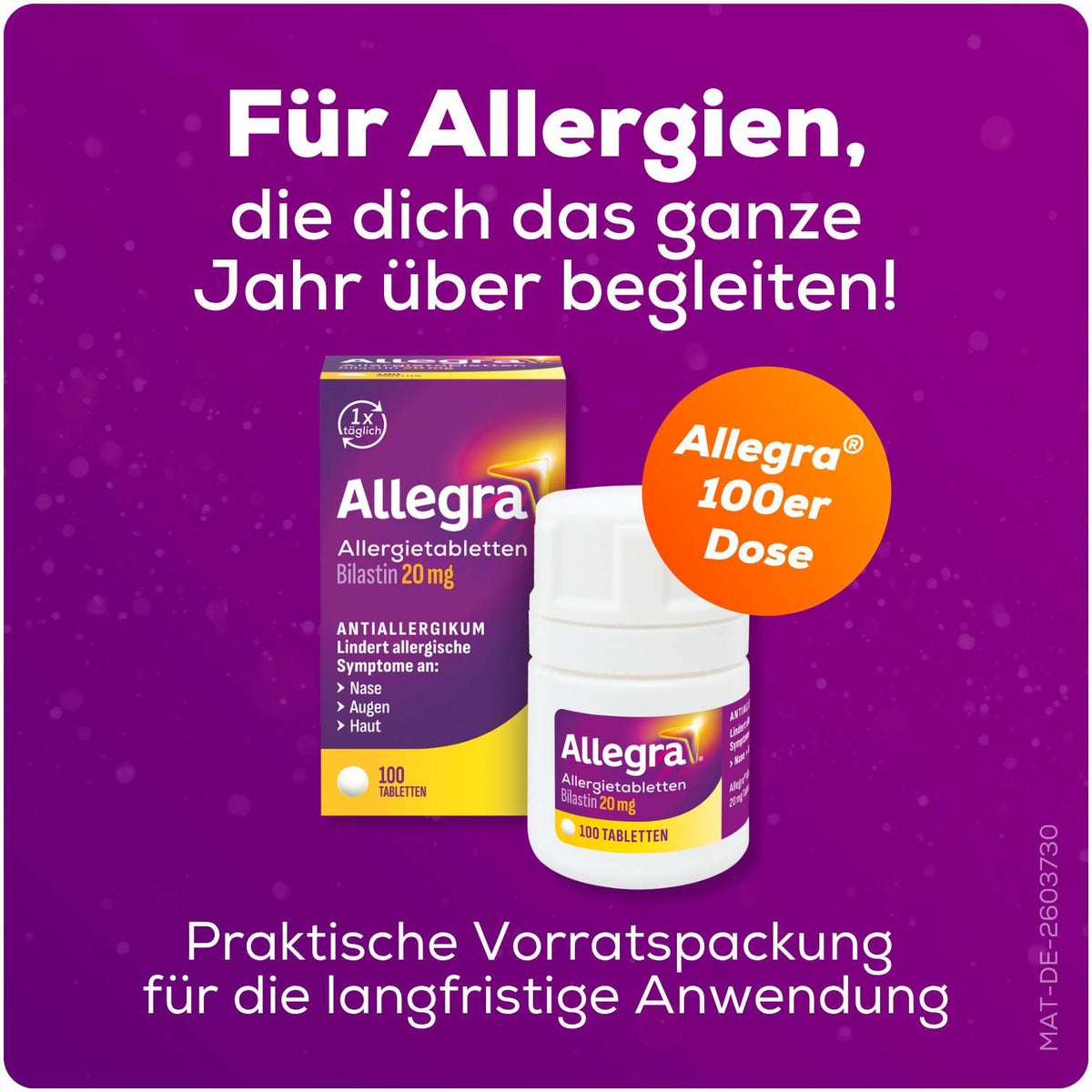Allegra Allergietabletten 20 mg 100 Tabletten Dose