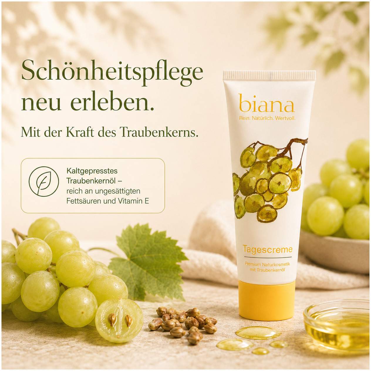 Biana Tagescreme mit Traubenkernöl 75 ml