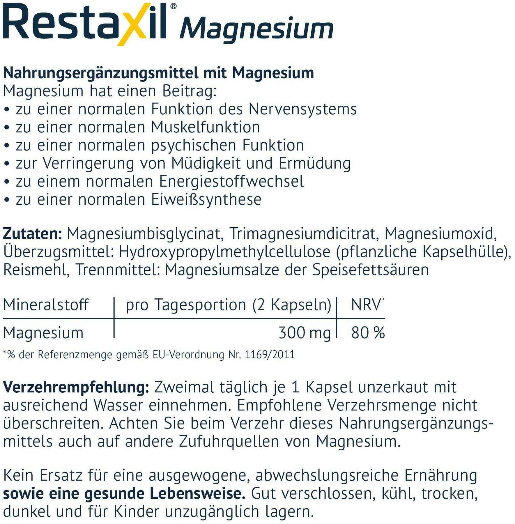 Restaxil Magnesium 120 Kapseln