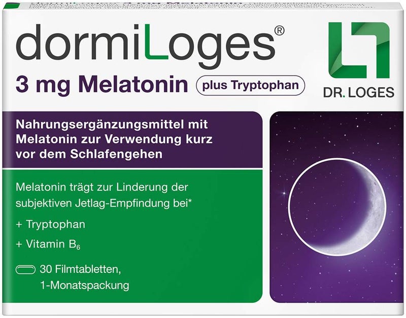 Dormiloges 3 mg Melatonin plus Tryptophan Tabletten 30 Stück