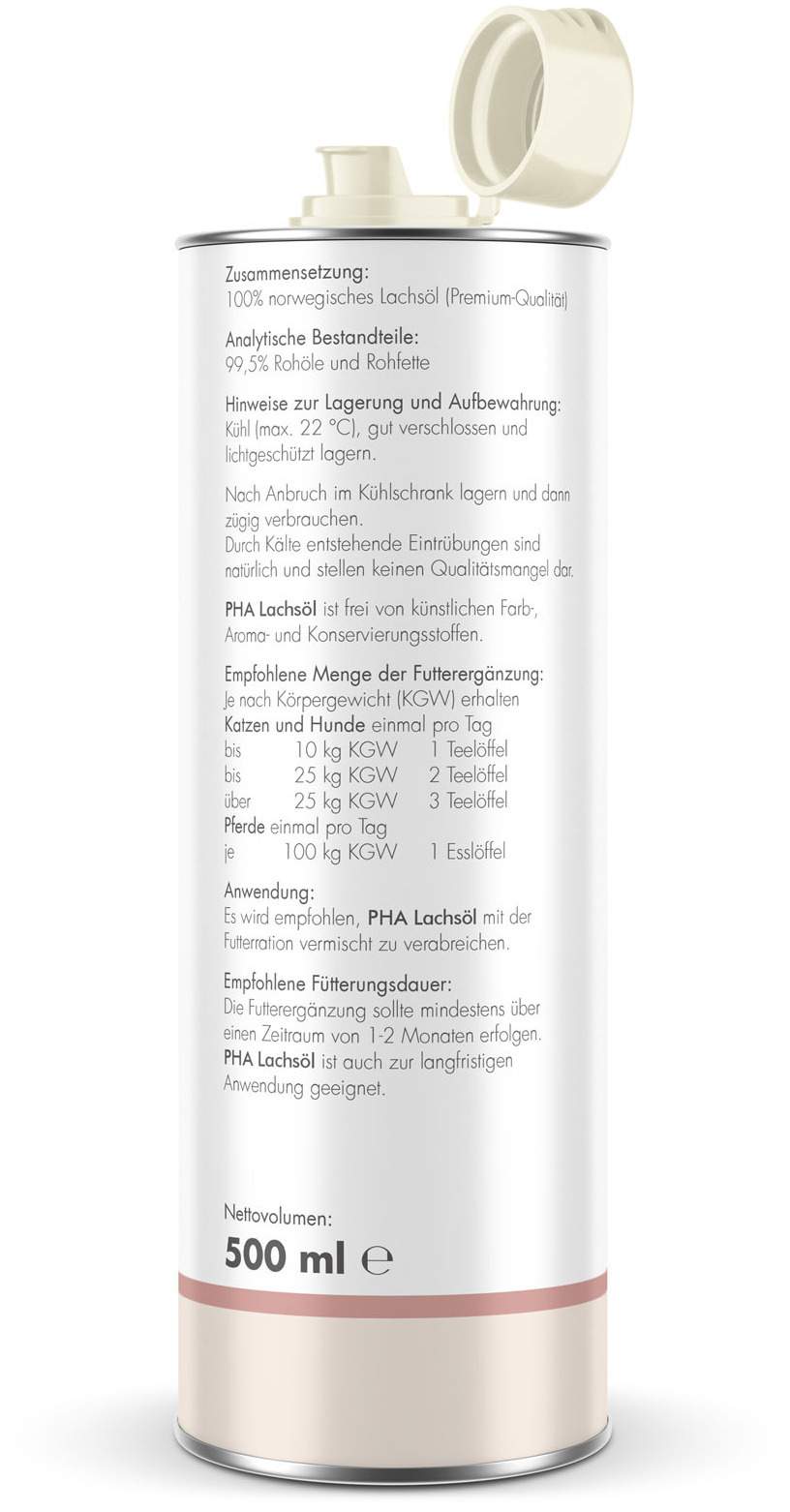 Pha Lachsöl Für Hunde, Katzen und Pferde 500 ml