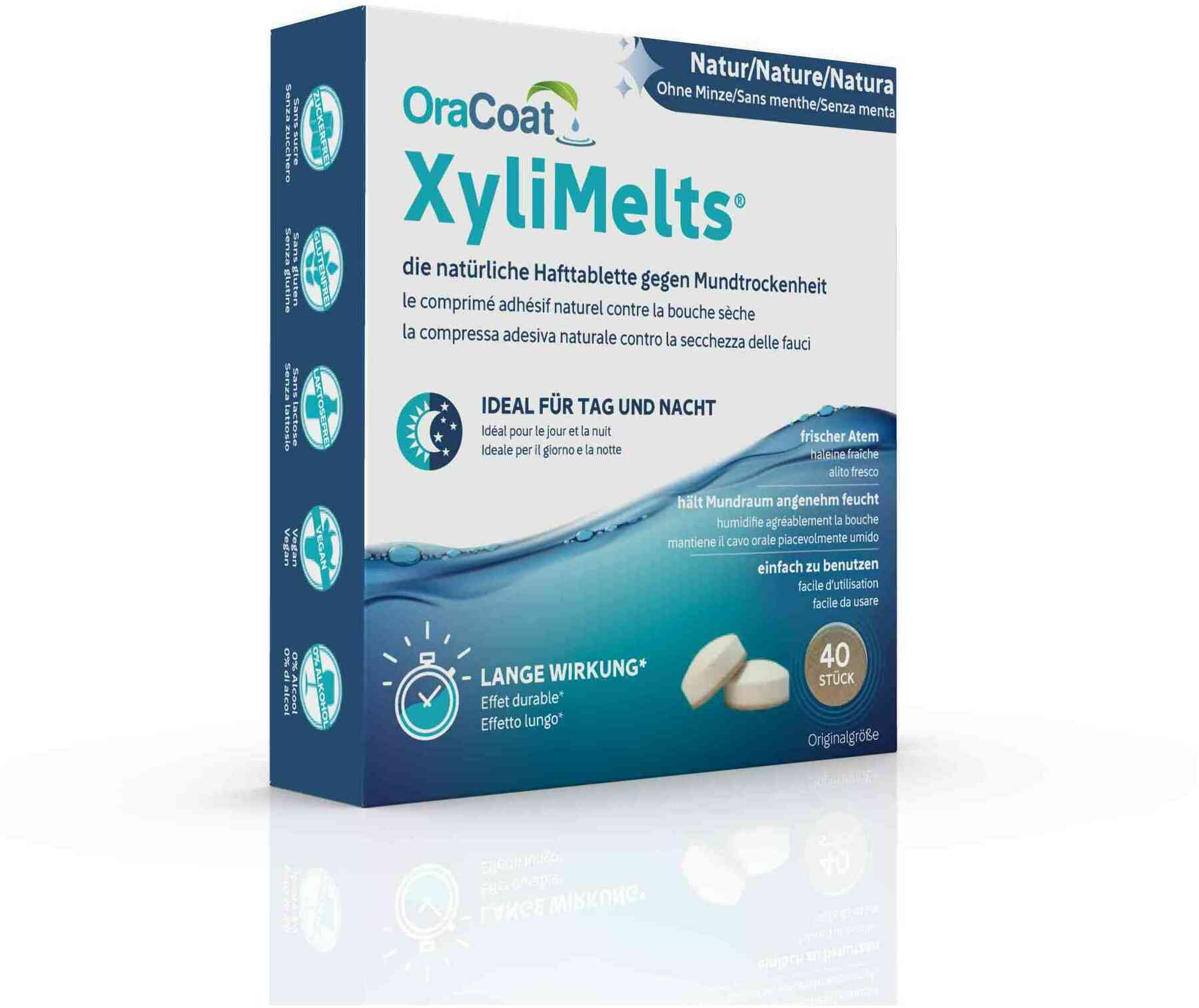Oracoat Xylimelts Hafttabletten Natur ( Ohne Minze ) 40 Stück