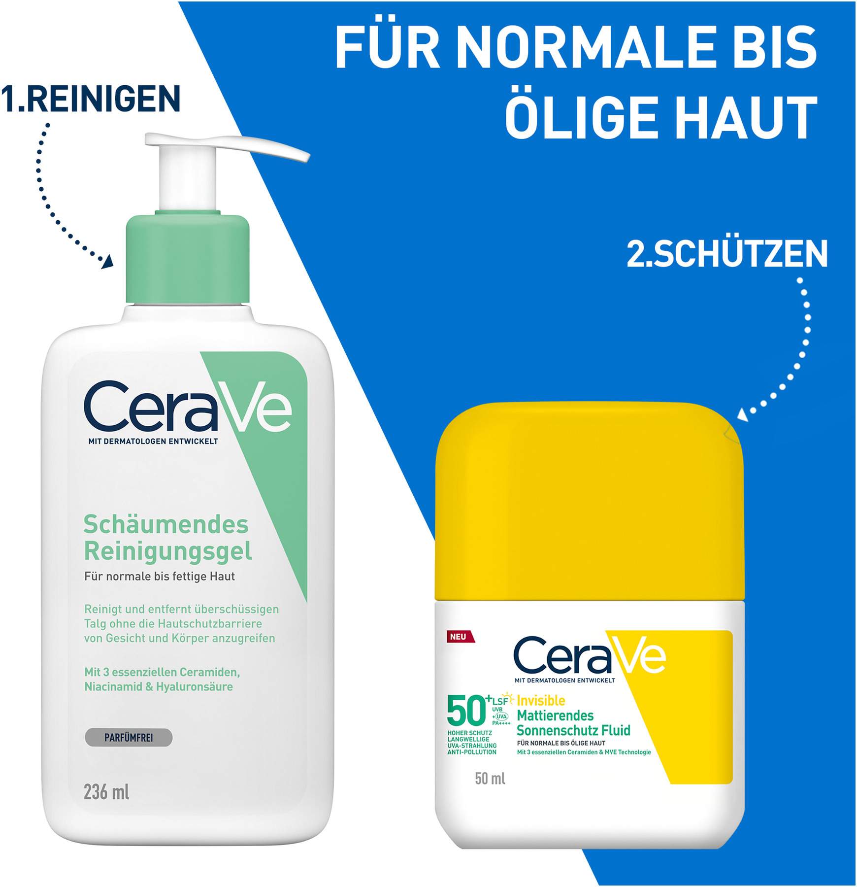 CeraVe Mattierendes Sonnenschutz Fluid LSF 50+ - für ölige Haut 50 ml
