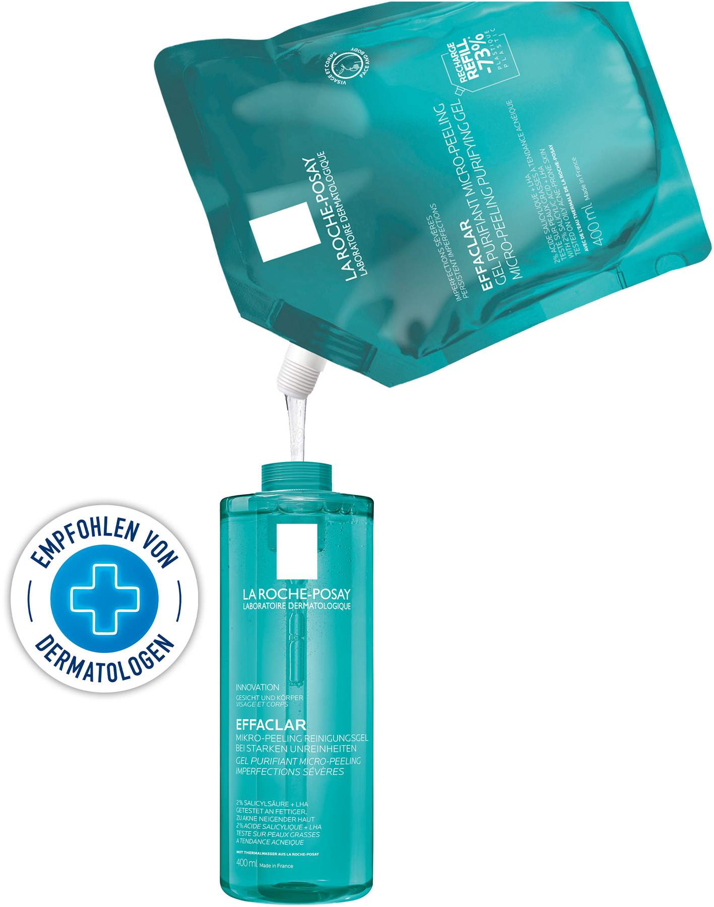 La Roche Posay Effaclar Mikro-Peeling Reinigungsgel Nachfüllpack 400 ml