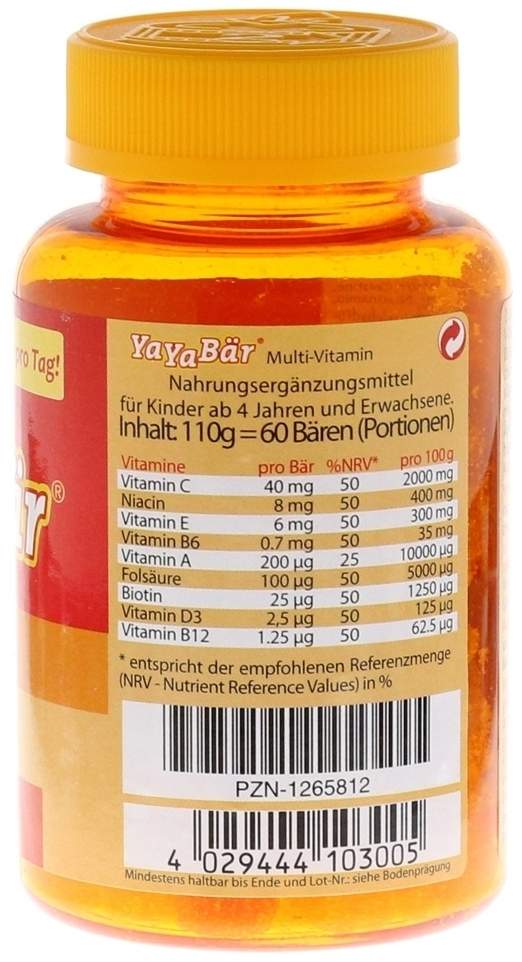 Yayabär Kinder Vitamine 60 Fruchtgummis