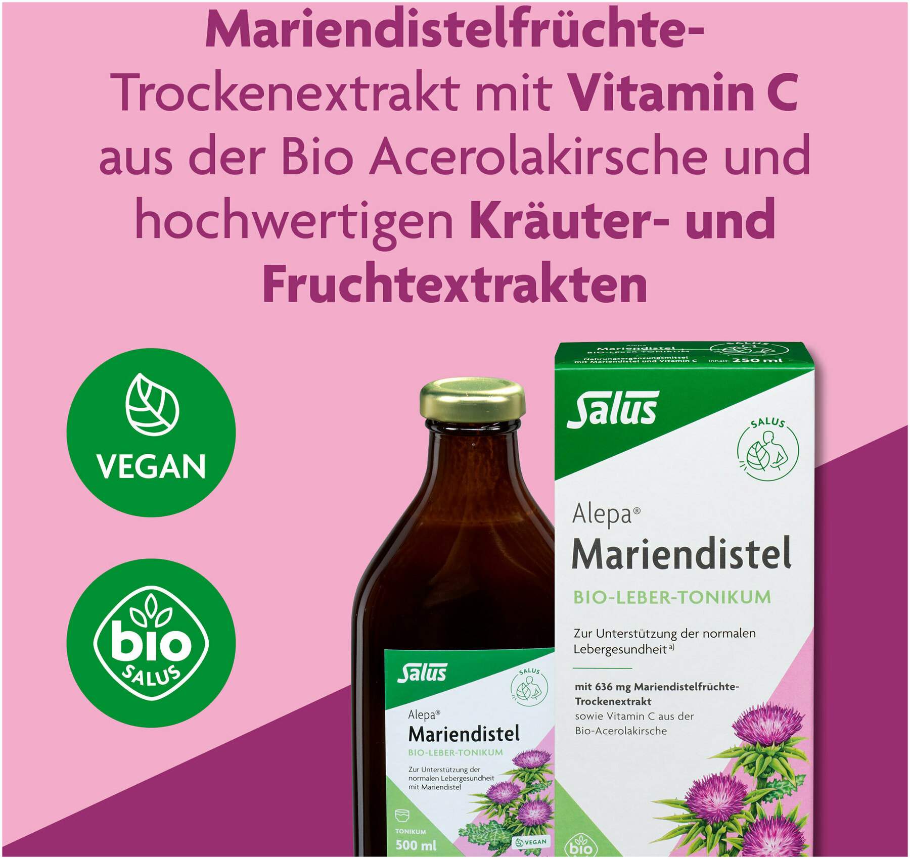 Alepa Mariendistel Bio-Leber-Tonikum Salus 500 ml