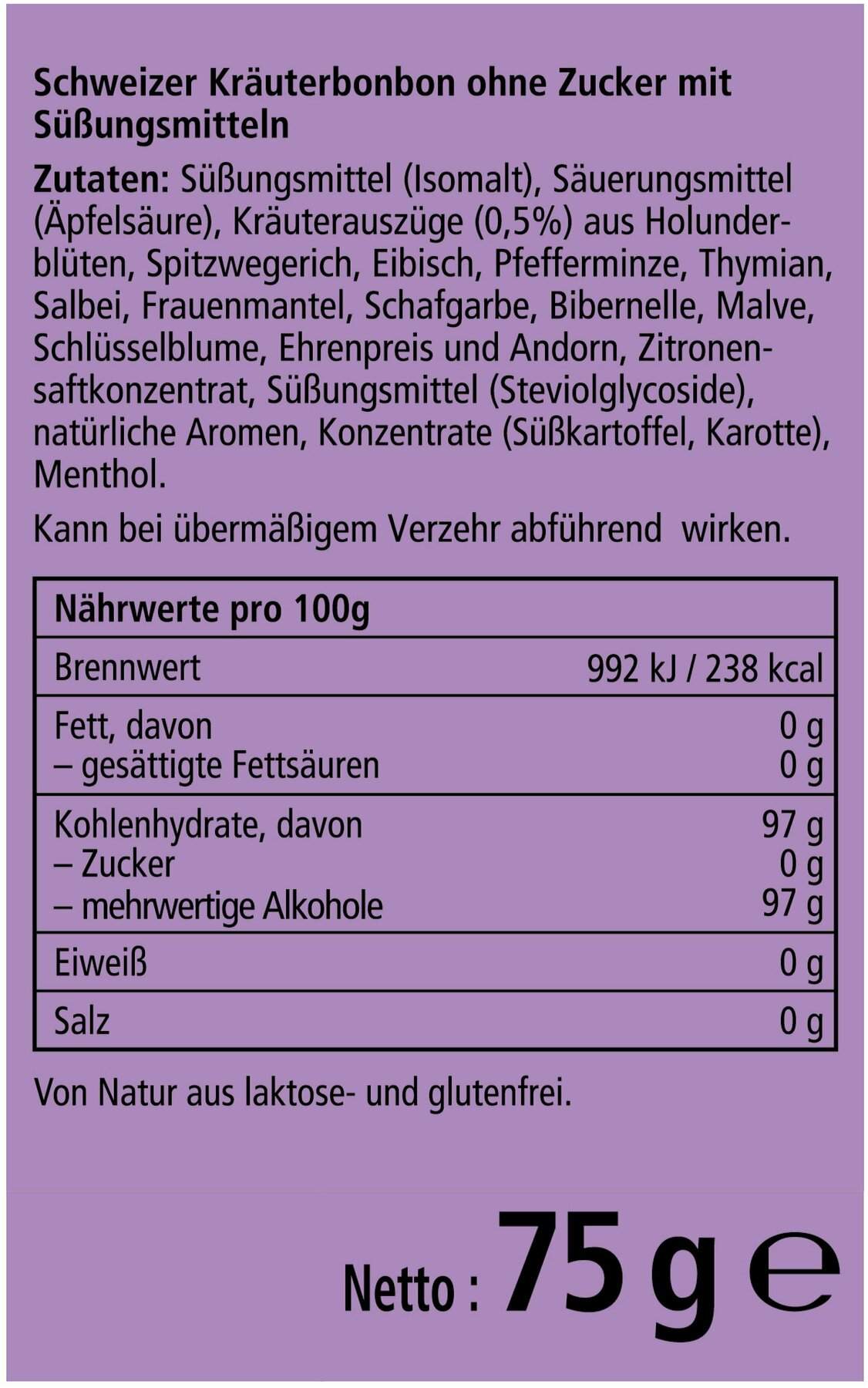 Ricola Ohne Zucker Holunderblüten 75 G Bonbons